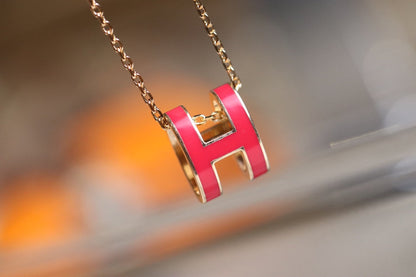 [Clara Jewels]POP H PEDANT PINK GOLD