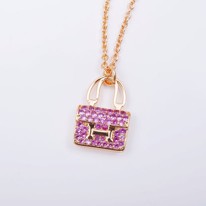 [Clara Jewels]CONSTANCE PEDANT PURPLE DIAMOND NECKLACE