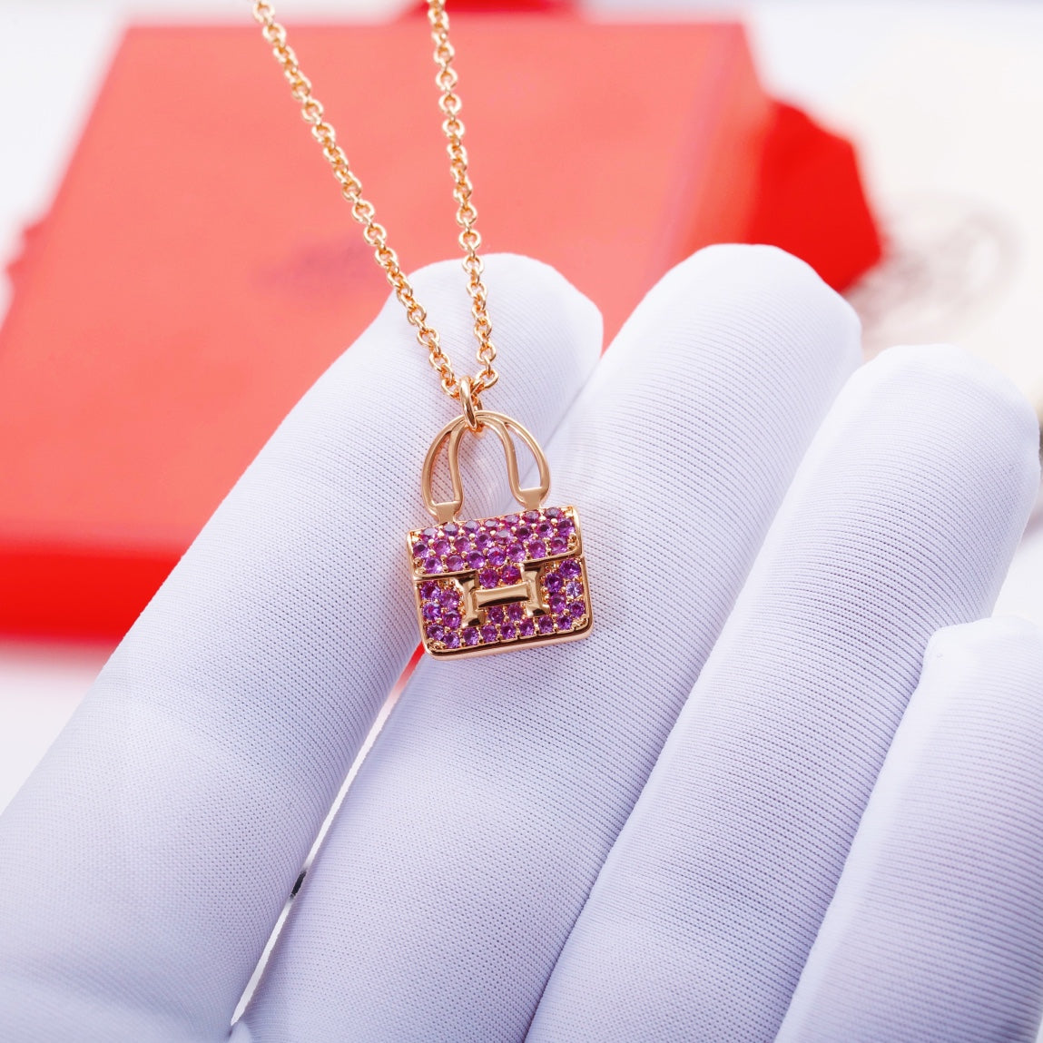 [Clara Jewels]CONSTANCE PEDANT PURPLE DIAMOND NECKLACE