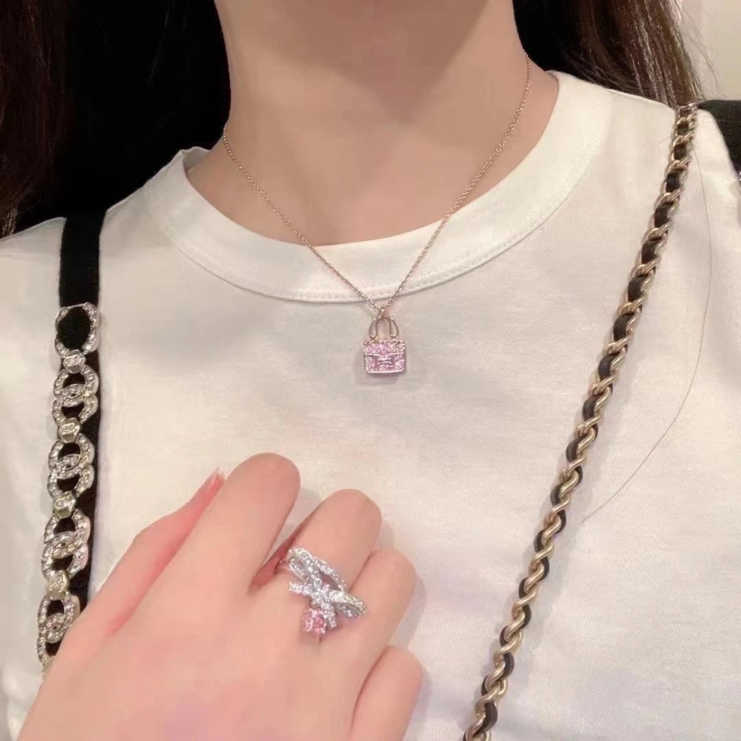 [Clara Jewels]CONSTANCE PEDANT PURPLE DIAMOND NECKLACE