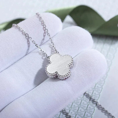 [Clara Jewels]CLOVER  15MM DIAMOND LASER NECKLACE SILVER