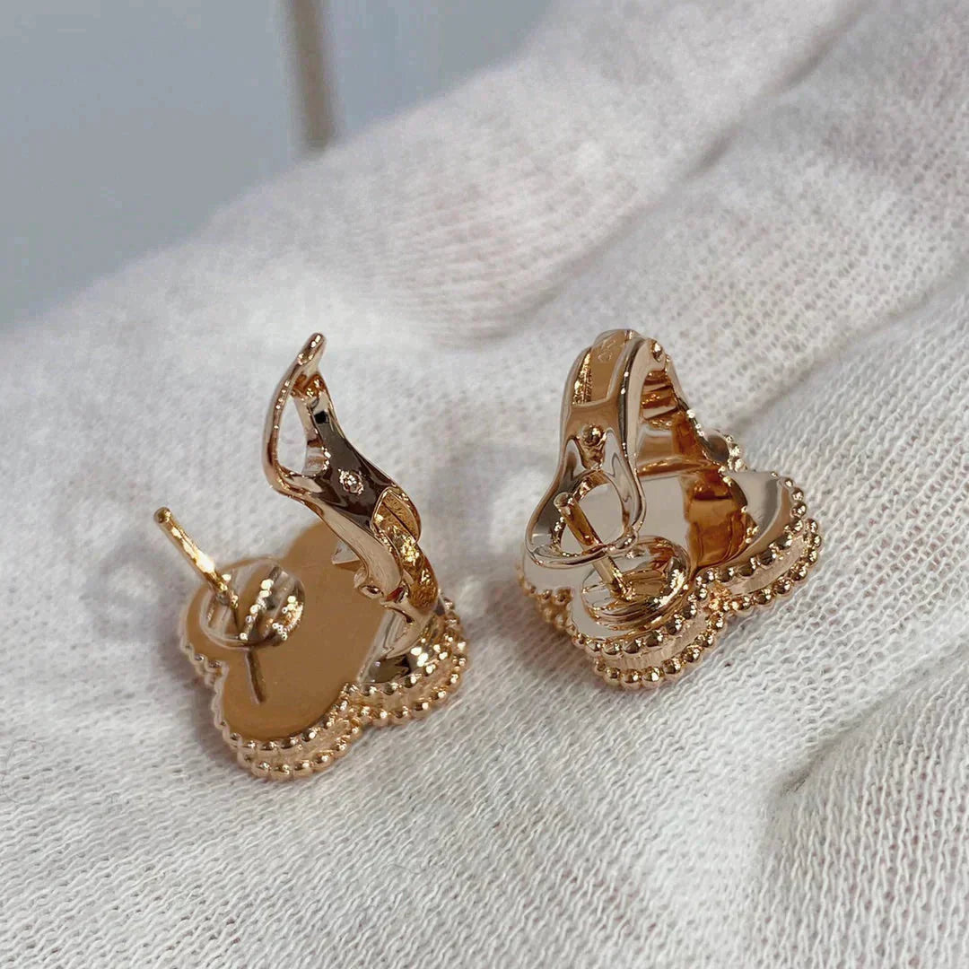 [Clara Jewels]CLOVER MEDIUM 1 MOTIFS CARNELIAN  DIAMOND earrings