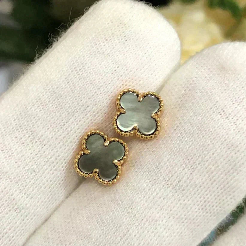 [Clara Jewels]CLOVER MINI 9.5MM GRAY MOP EARRINGS