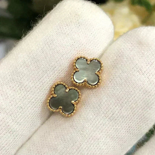 [Clara Jewels]CLOVER MINI 9.5MM GRAY MOP EARRINGS