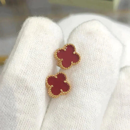 [Clara Jewels]CLOVER MINI 9.5MM CARNELIAN EARRINGS