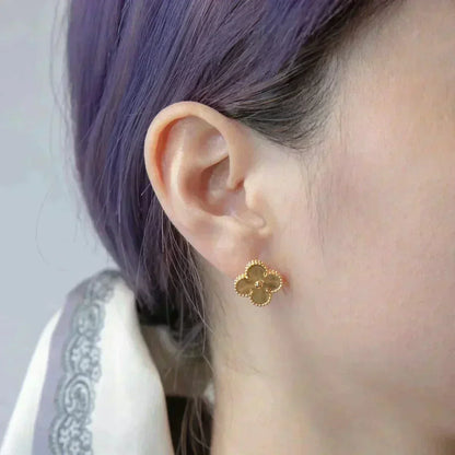 [Clara Jewels]CLOVER MEDIUM 1 MOTIFS LASER EARRINGS