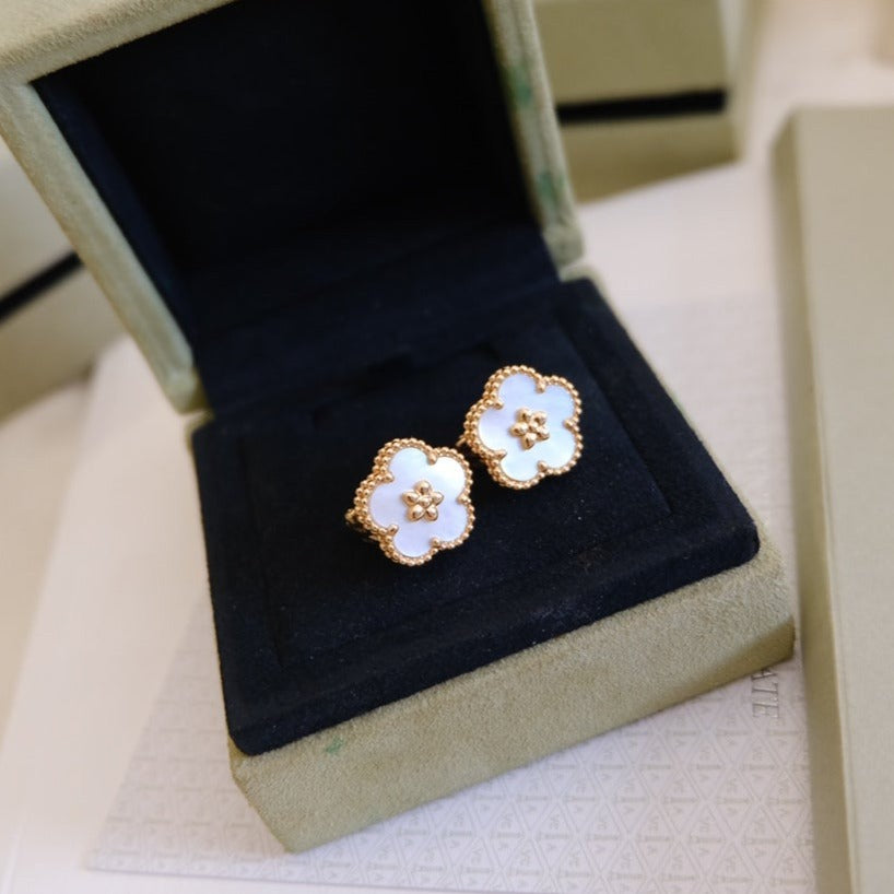 [Clara Jewels]LUCKY PINK GOLD WHITE MOP EARRINGS