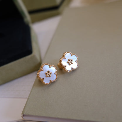 [Clara Jewels]LUCKY PINK GOLD WHITE MOP EARRINGS