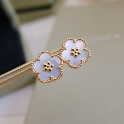 [Clara Jewels]LUCKY PINK GOLD WHITE MOP EARRINGS