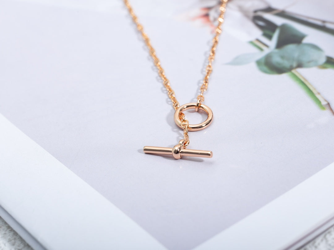 [Clara Jewels]ECHAPPEE NECKLACE PINK GOLD