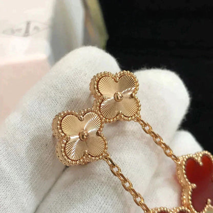 [Clara Jewels]CLOVER 2 MOTIF  LASER CARNELIAN EARRINGS