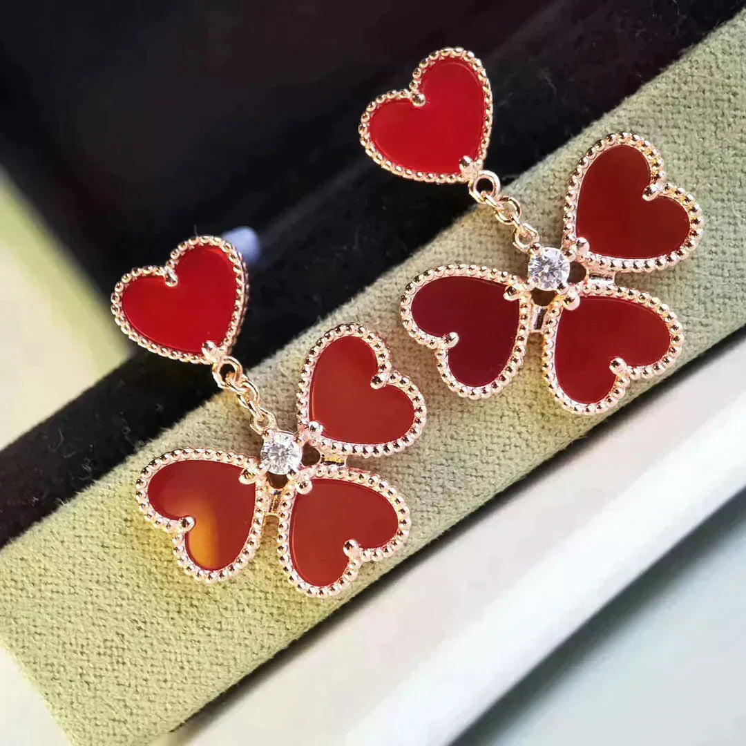 [Clara Jewels]SWEET CLOVER CARNELIAN EARRINGS