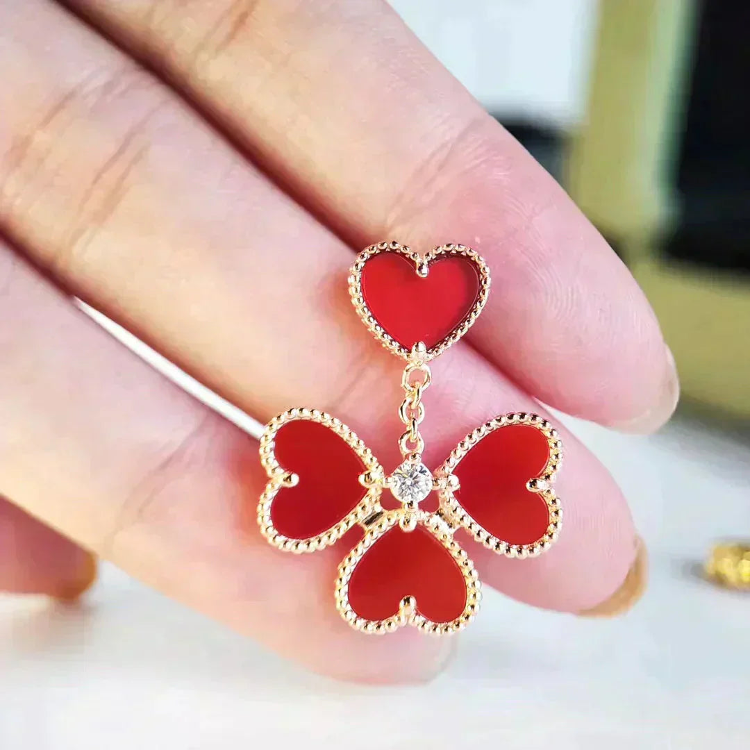 [Clara Jewels]SWEET CLOVER CARNELIAN EARRINGS