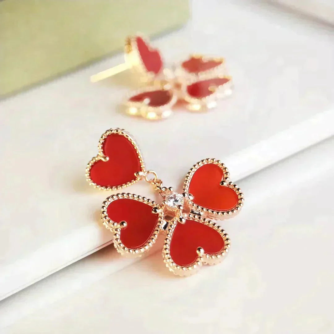 [Clara Jewels]SWEET CLOVER CARNELIAN EARRINGS