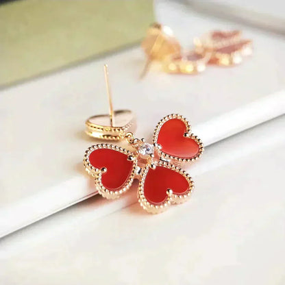 [Clara Jewels]SWEET CLOVER CARNELIAN EARRINGS