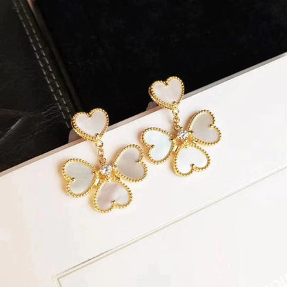 [Clara Jewels]CLOVER SWEET WHITE MOP EARRINGS