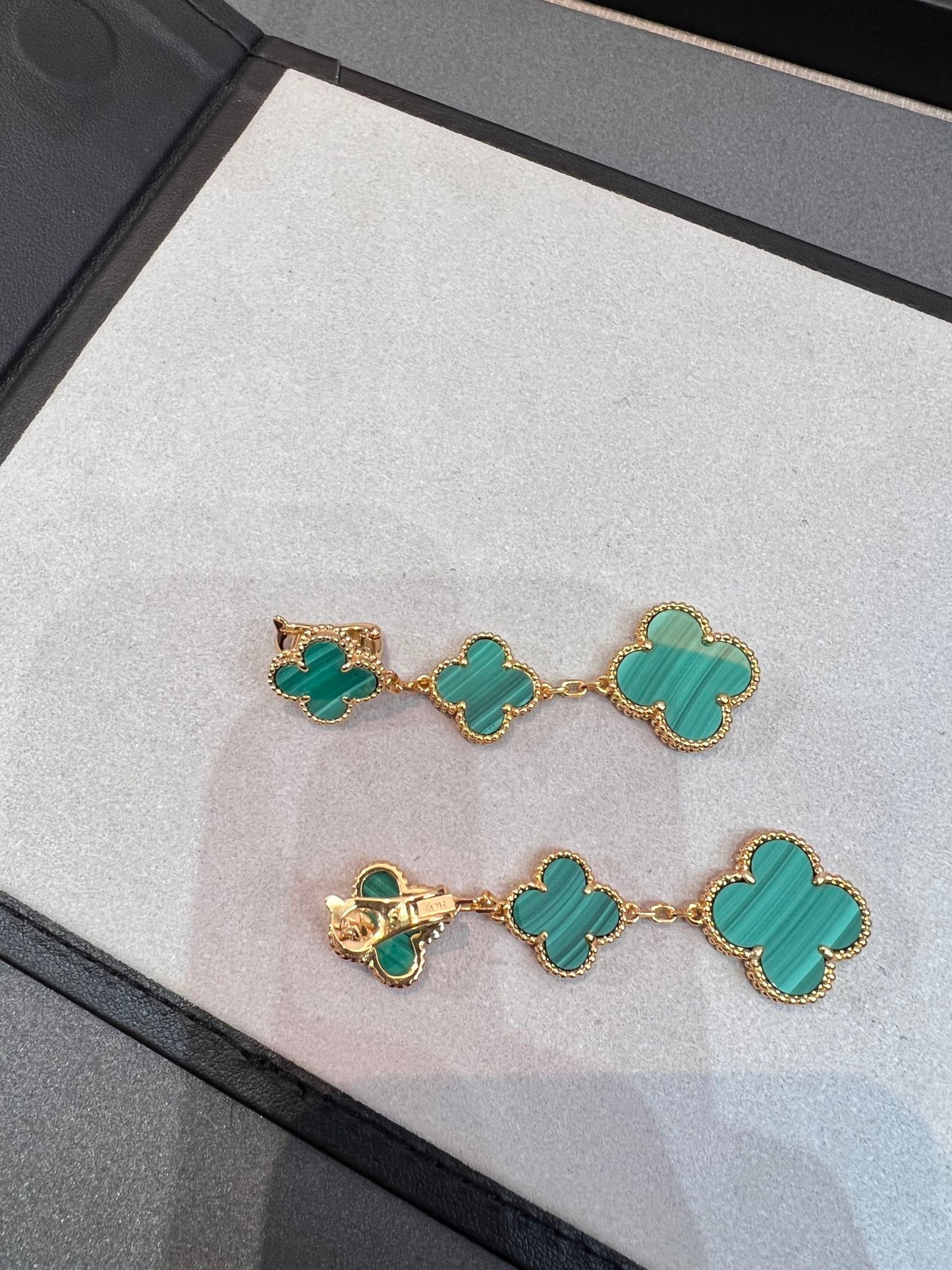[Clara Jewels]CLOVER MALACHITE 3 MOTIFS GOLD