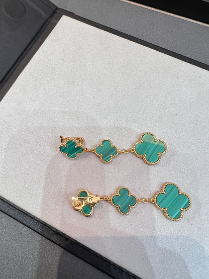 [Clara Jewels]CLOVER MALACHITE 3 MOTIFS GOLD