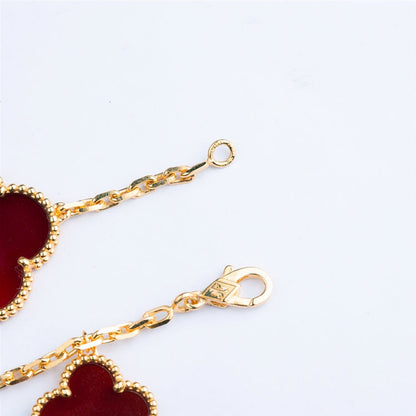 [Clara Jewels]CLOVER BRACELET 5 MOTIFS CARNELIAN TIGER EYE