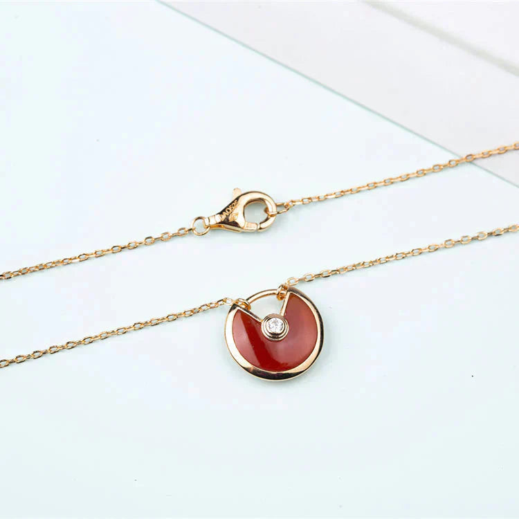 [Clara Jewels]AMULETTE GOLD CARNELIAN ONYX NECKLACE