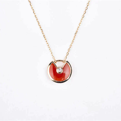 [Clara Jewels]AMULETTE GOLD CARNELIAN ONYX NECKLACE