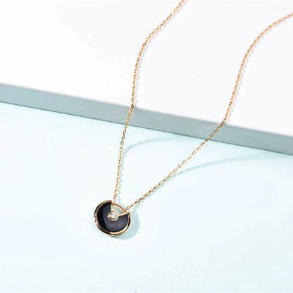 [Clara Jewels]AMULETTE GOLD CARNELIAN ONYX NECKLACE