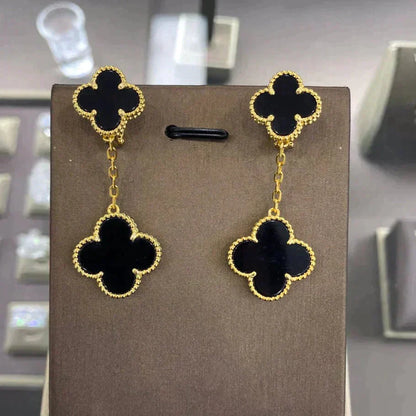[Clara Jewels]CLOVER 2 MOTIFS  EARRINGS (MULTIPLE CHOICESC
