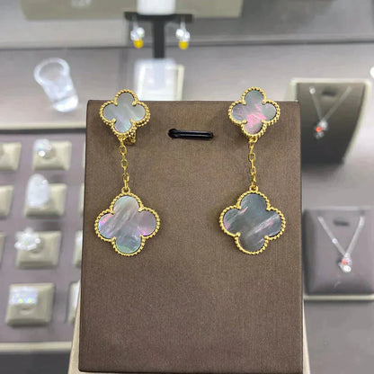 [Clara Jewels]CLOVER 2 MOTIFS  EARRINGS (MULTIPLE CHOICESC