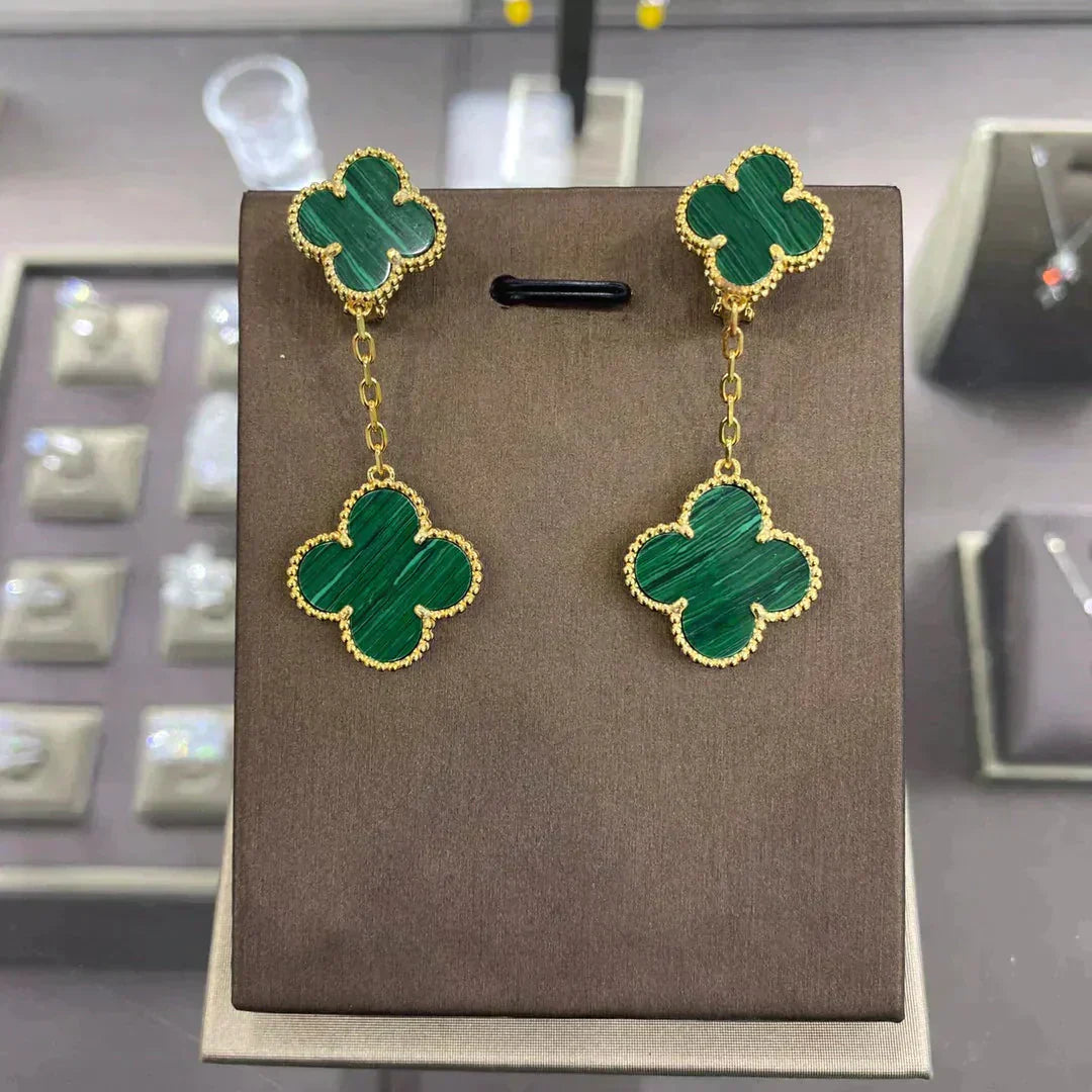 [Clara Jewels]CLOVER 2 MOTIFS  EARRINGS (MULTIPLE CHOICESC