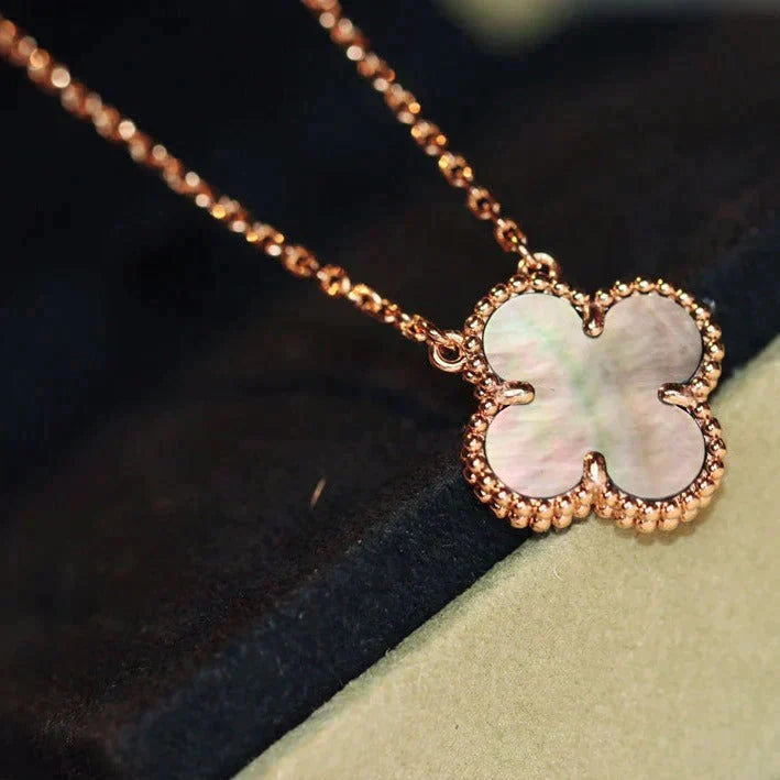 [Clara Jewels]CLOVER 15MM  GRAY MOTHER OF PEARL NECKLACE