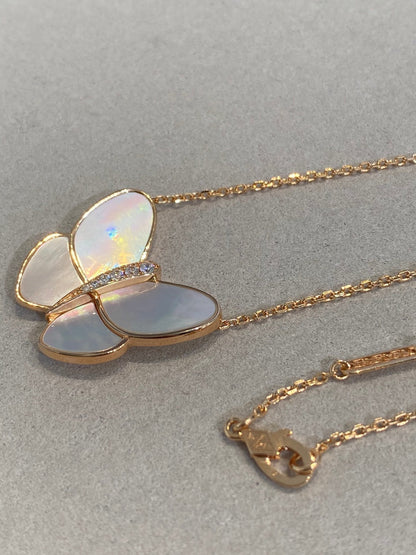 [Clara Jewels]BUTTERFLY GOLD MOP DIAMOND NECKLACE