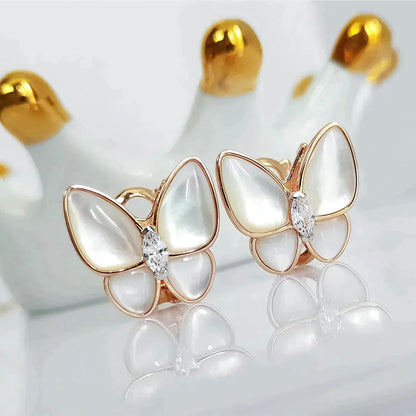 [Clara Jewels]BUTTERFLY MOP DIAMOND EARRINGS