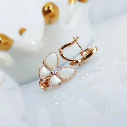 [Clara Jewels]BUTTERFLY MOP DIAMOND EARRINGS