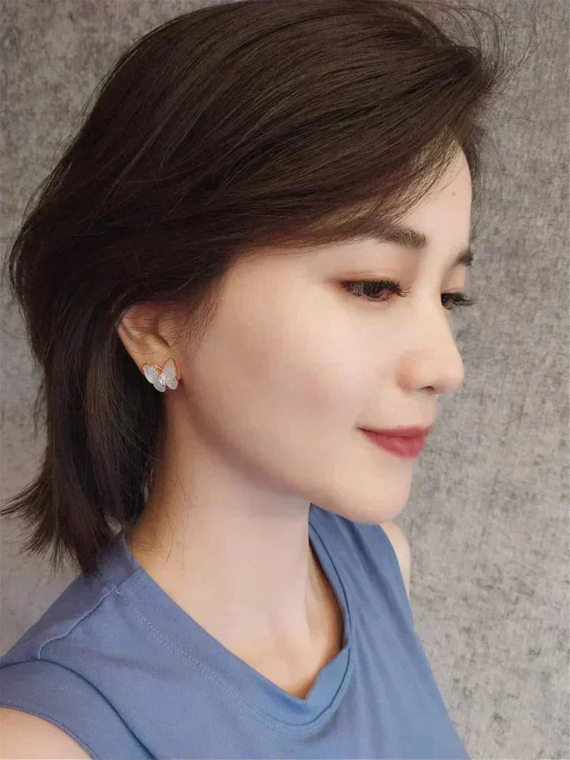 [Clara Jewels]BUTTERFLY MOP DIAMOND EARRINGS