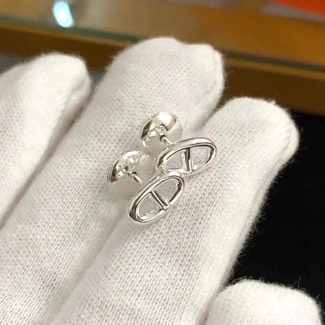 [Clara Jewels]CHAINE SMALL EARRINGS GOLD AND SILVER