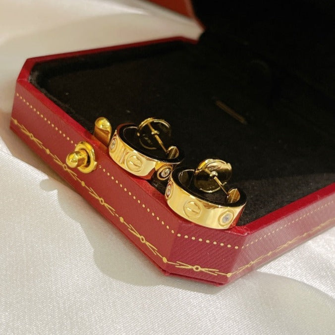 [Clara Jewels]LOVE EARRINGS 5.7MM 2 DIAMONDS