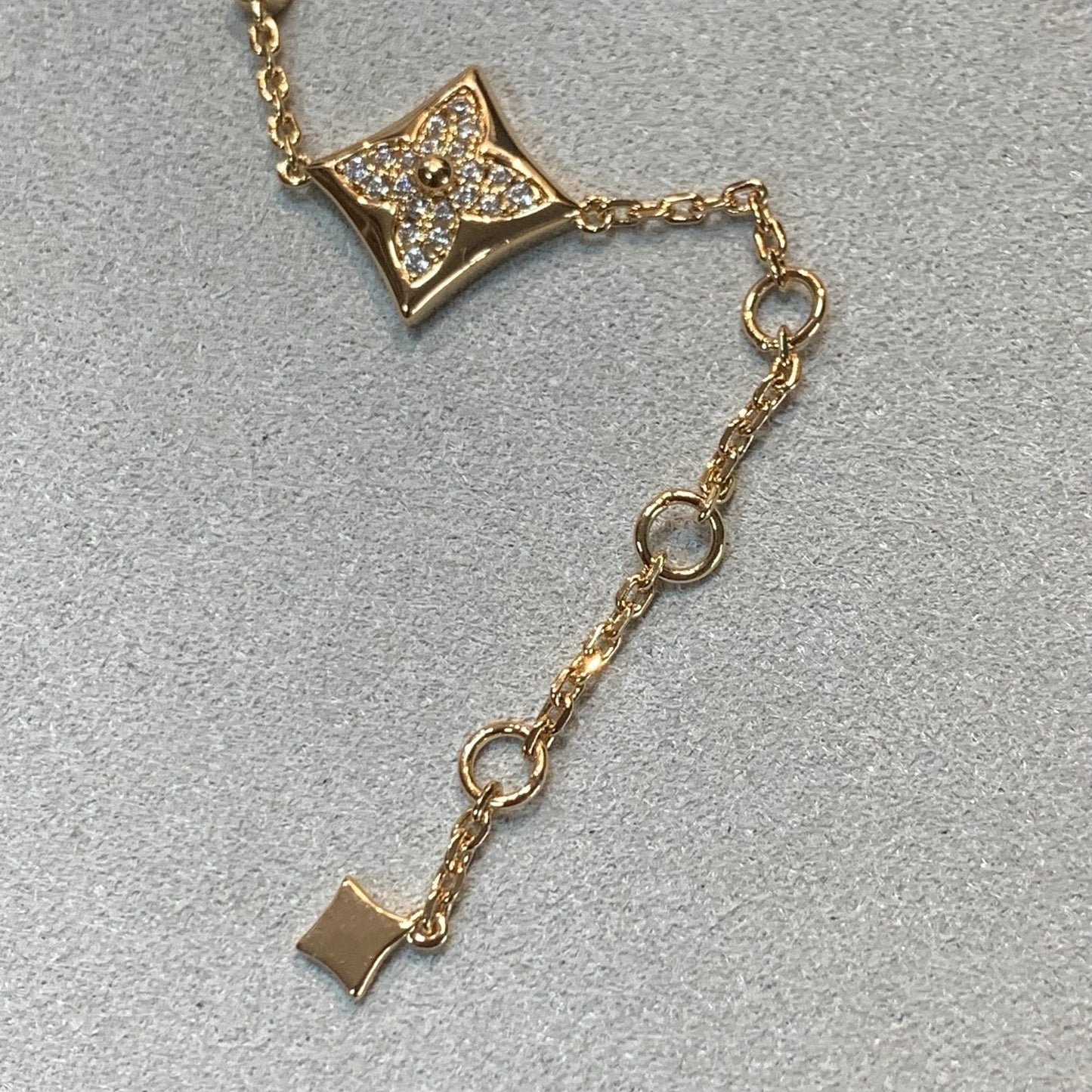 [Clara Jewels]STAR AND SUN 4 MOTIFS GOLD DIAMONDS BRACELET