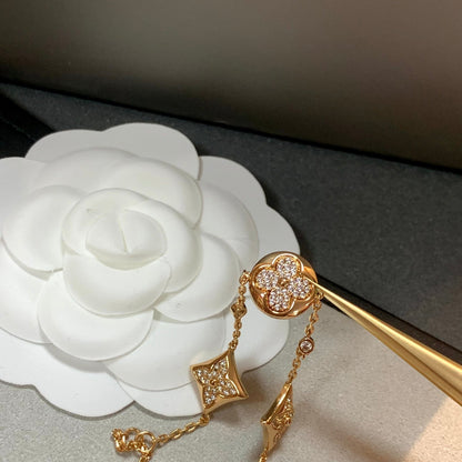 [Clara Jewels]STAR AND SUN 4 MOTIFS GOLD DIAMONDS BRACELET