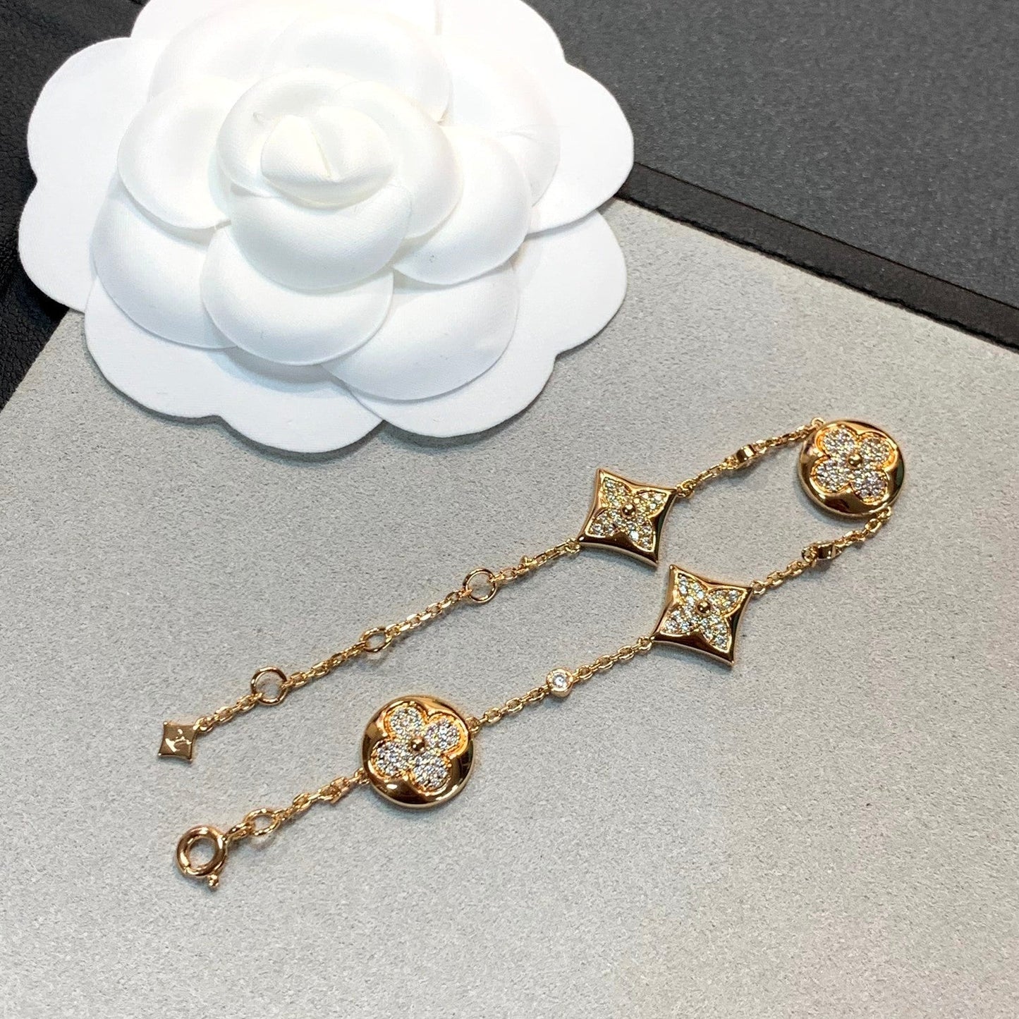[Clara Jewels]STAR AND SUN 4 MOTIFS GOLD DIAMONDS BRACELET