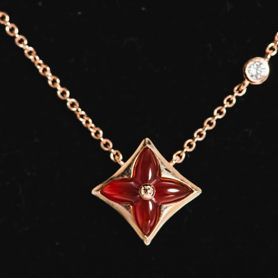 [Clara Jewels]STAR NECKLACE PINK GOLD 1 DIAMOND