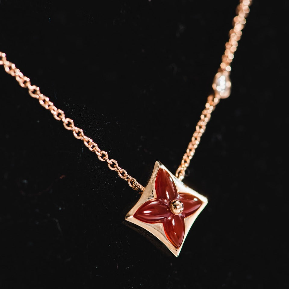 [Clara Jewels]STAR NECKLACE PINK GOLD 1 DIAMOND