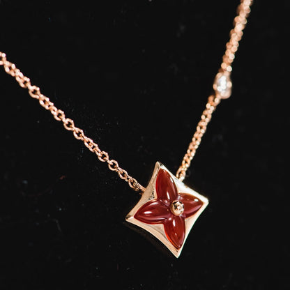 [Clara Jewels]STAR NECKLACE PINK GOLD 1 DIAMOND