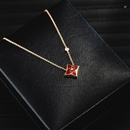 [Clara Jewels]STAR NECKLACE PINK GOLD 1 DIAMOND