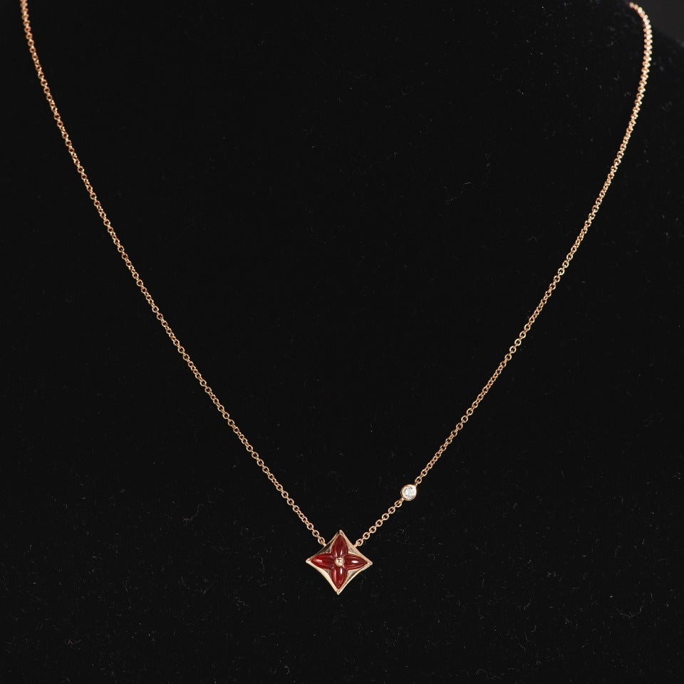 [Clara Jewels]STAR NECKLACE PINK GOLD 1 DIAMOND
