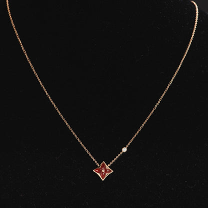 [Clara Jewels]STAR NECKLACE PINK GOLD 1 DIAMOND
