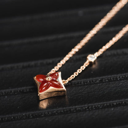 [Clara Jewels]STAR NECKLACE PINK GOLD 1 DIAMOND