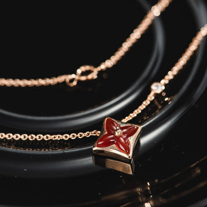 [Clara Jewels]STAR NECKLACE PINK GOLD 1 DIAMOND
