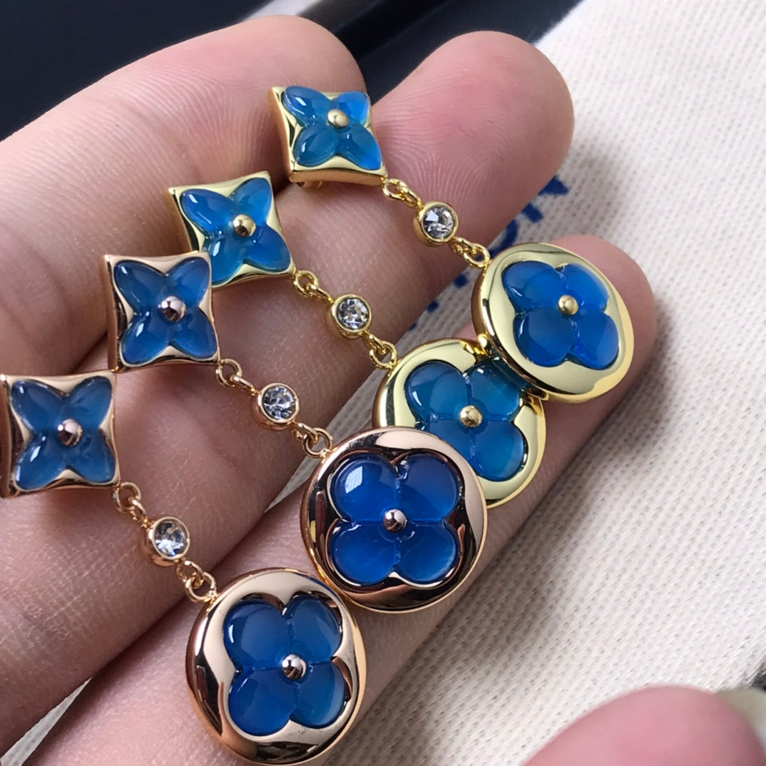 [Clara Jewels]STAR AND SUN AGATE DIAMOND EARRINGS