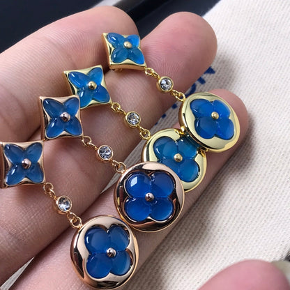 [Clara Jewels]STAR AND SUN AGATE DIAMOND EARRINGS