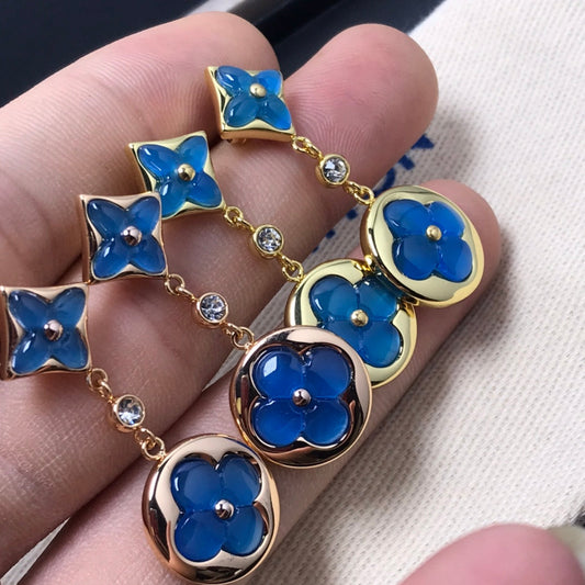 [Clara Jewels]STAR AND SUN AGATE DIAMOND EARRINGS